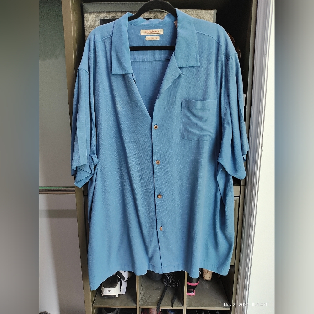 Tommy Bahama Short Sleeve Men's Shirt - 3XL Blue Big and Tall
